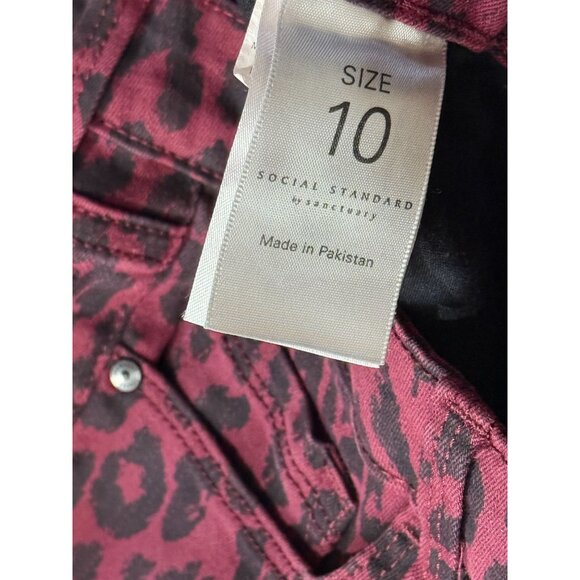 Social Standard by Sanctuary Leopard Mid Rise Ankle Skinny Jeans Size 10 - Picture 10 of 10